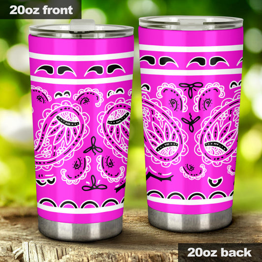 pink bandana coffee cups