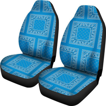 Sky Blue Bandana Car Seat Covers - Patch
