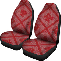red and gray seat cover
