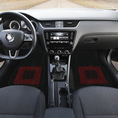 black and red bandana auto show floor mats
