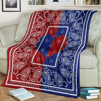 Red and blue bandana Love Throw Blanket