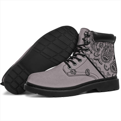 Gray and Black Bandana All Season Boots