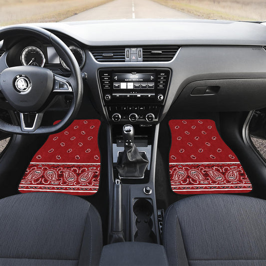 red bandana auto gear floor mats