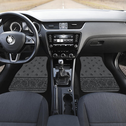 black and gray bandana floor mats