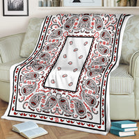 White Bandana Throw Blanket