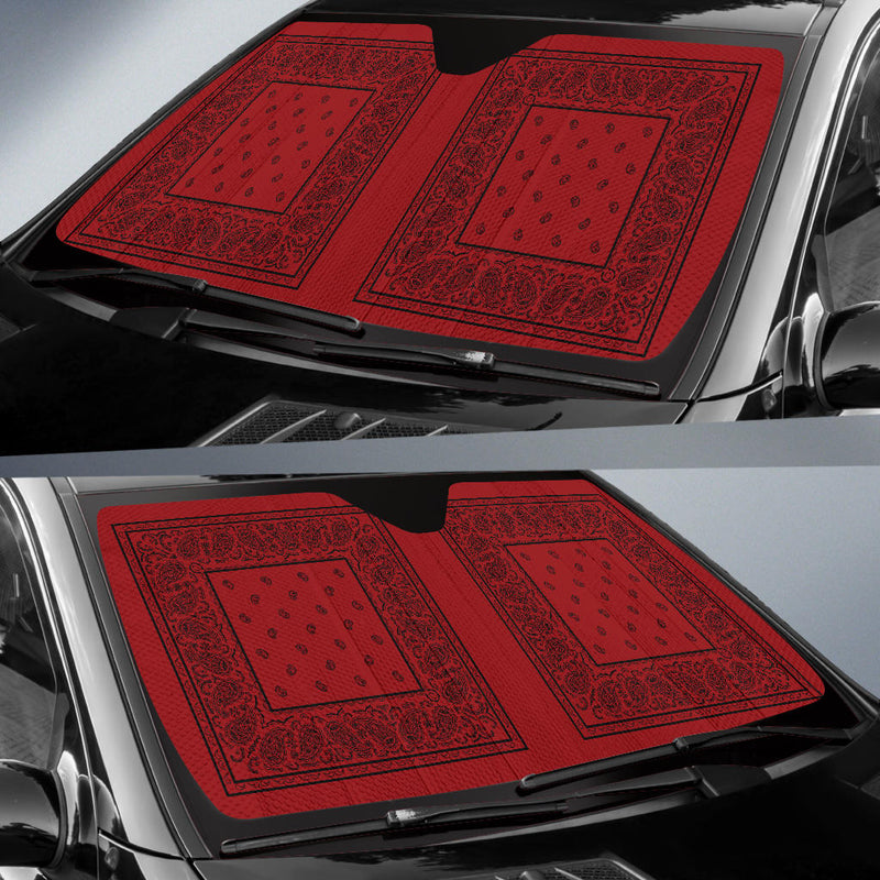 Red and Black Bandana Car Window Shade