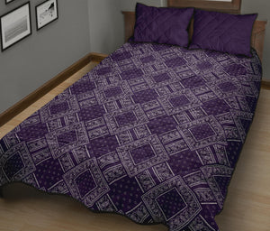 Quilt Set - Royal Purple Bandana DB Quilt w/Shams