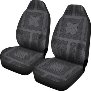 grey and black seat cover