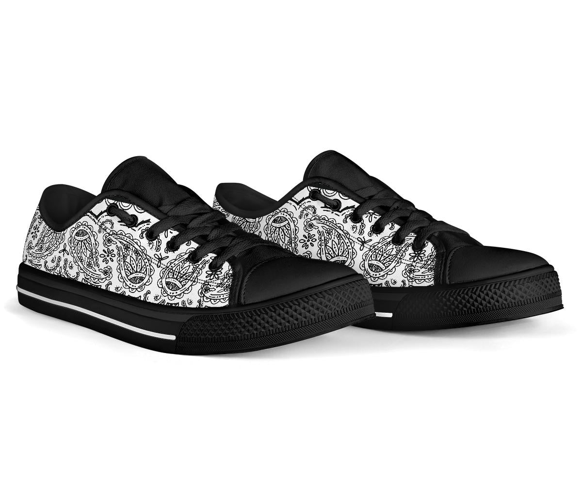 Canvas Low Top Sneakers - Bandana Style White