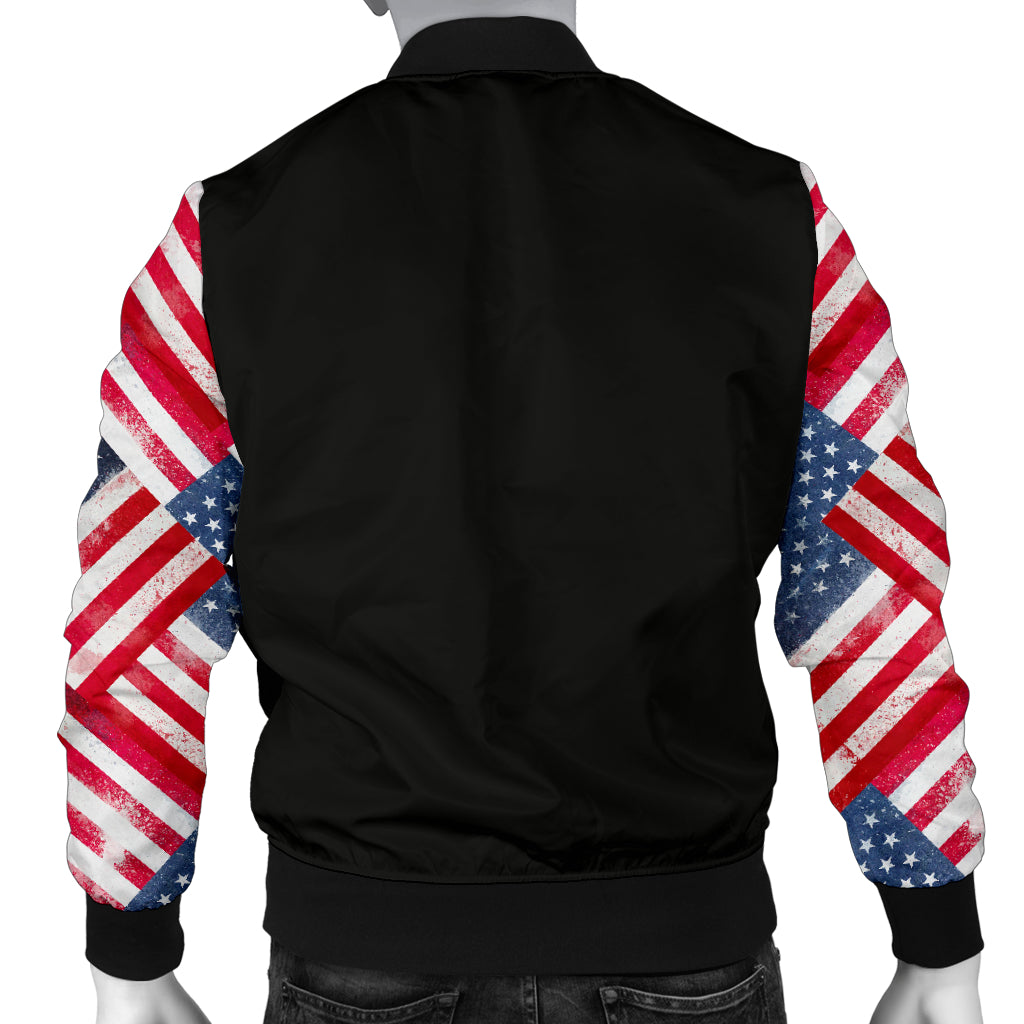 Men's American Flag Sleeved Bomber Jacket