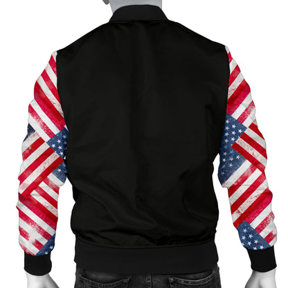 Men's American Flag Sleeved Bomber Jacket