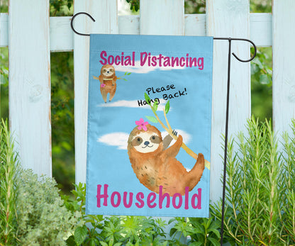 Social Distancing Sloth Flags for Home and Garden