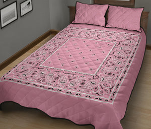 Light Pink Bandana Bed Quilts with Shams