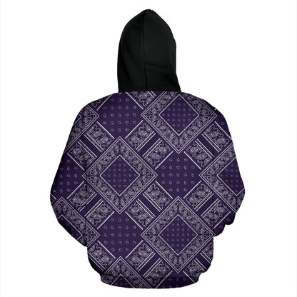 Royal Purple Bandanas BT Zip Hoodie
