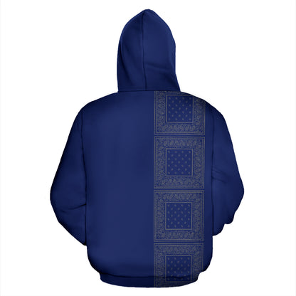 blue and gray bandana back view