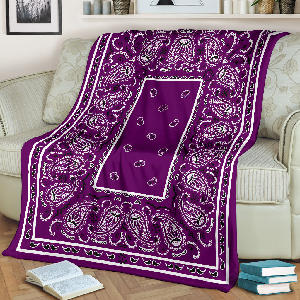 Purple Bandana Throw Blanket