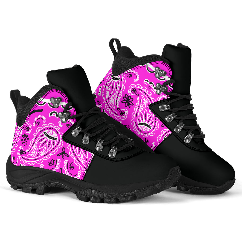 Abruptly Pink Bandana Alpine Boots