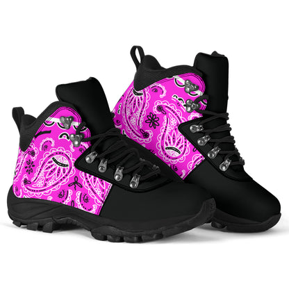 Abruptly Pink Bandana Alpine Boots
