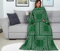 Funny green bandana sleeved blanket