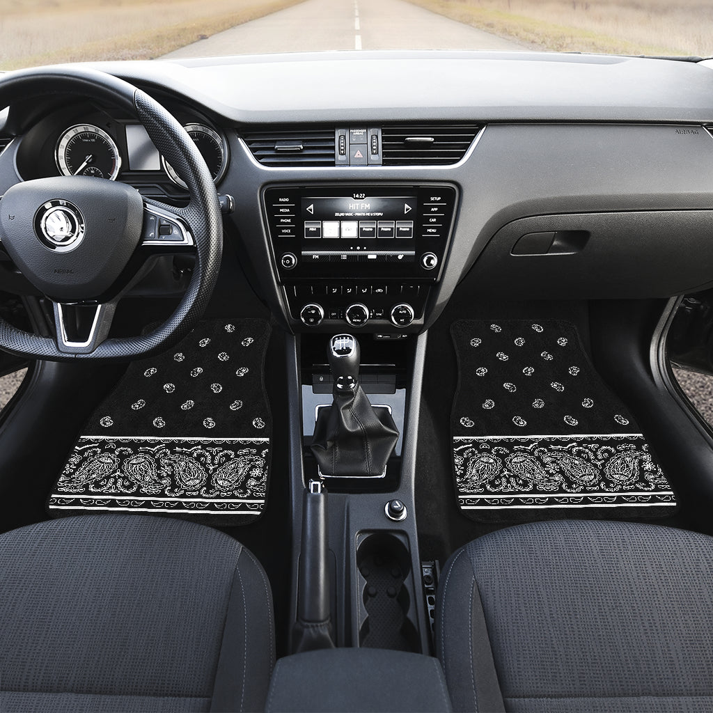 Dual Black Bandana Car Mat - Fancy