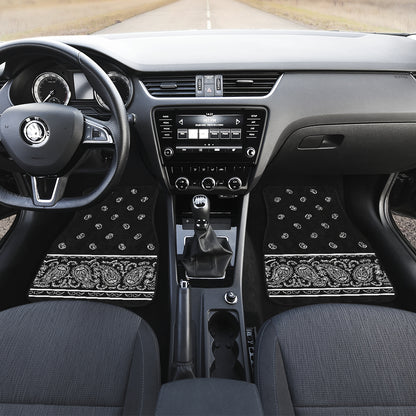 Dual Black Bandana Car Mat - Fancy