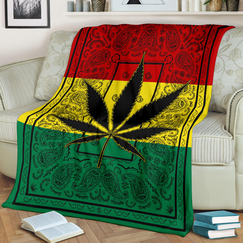 Marihuana Leaf 420 Bandana Throw Blanket