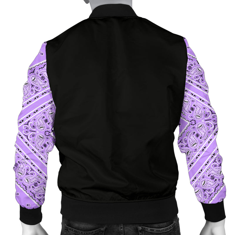 Men's Lilac Bandana Sleeved Bomber Jacket