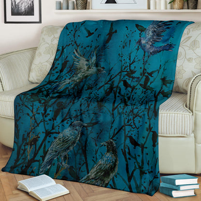Murder of Crows Fleece Throw