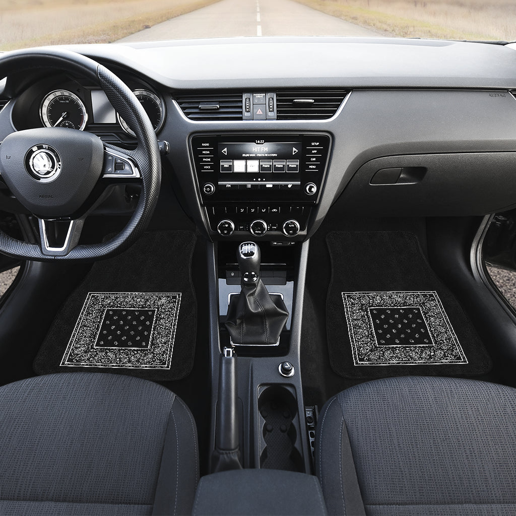 black bandana auto floor mats