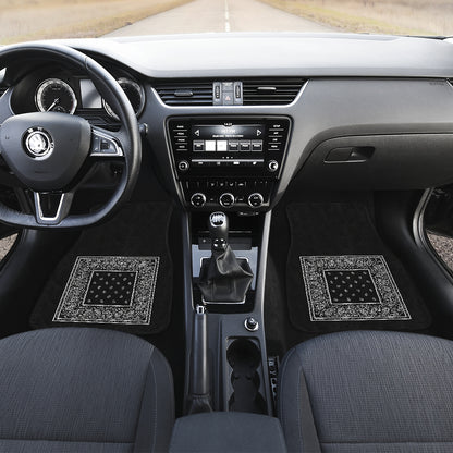 black bandana auto floor mats