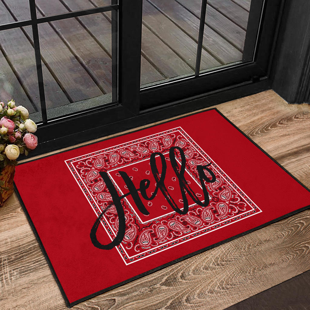 Classic Red Bandana Door Mats