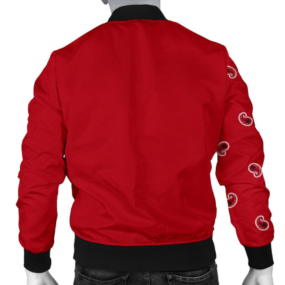 Asymmetrical Classic Red Bandana Men's Bomber Jacket