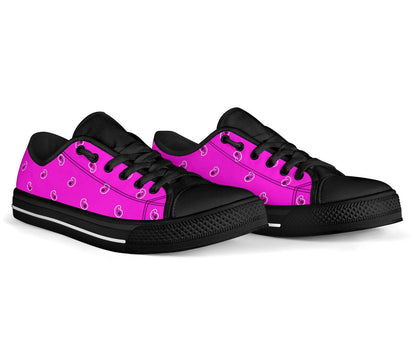 Canvas Low Top Sneakers - Abruptly Pink Paisley