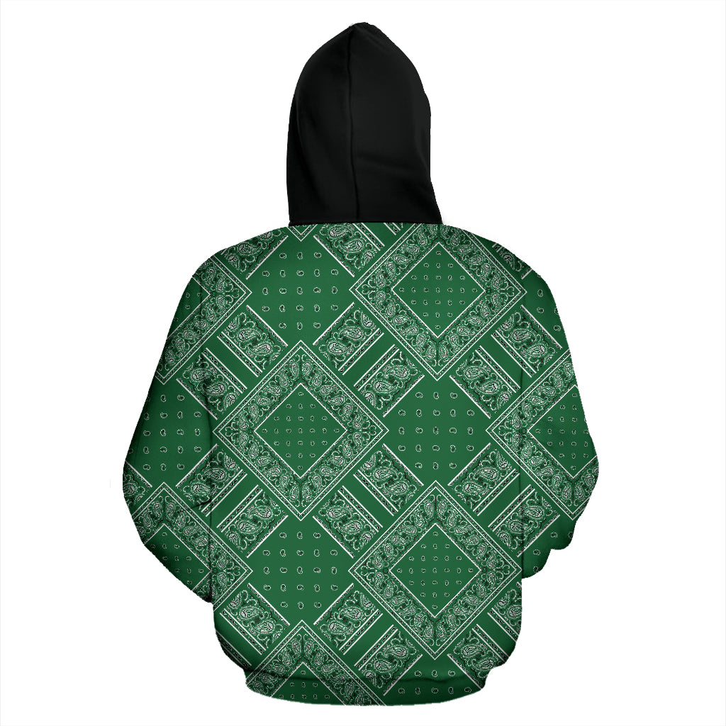 Classic Green Bandana BT Zip Hoodie