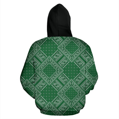 Classic Green Bandana BT Zip Hoodie