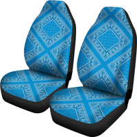 Sky Blue Bandana Car Seat Covers - Diamond
