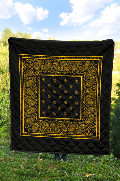 Quilt - Black Gold Bandana Quilt