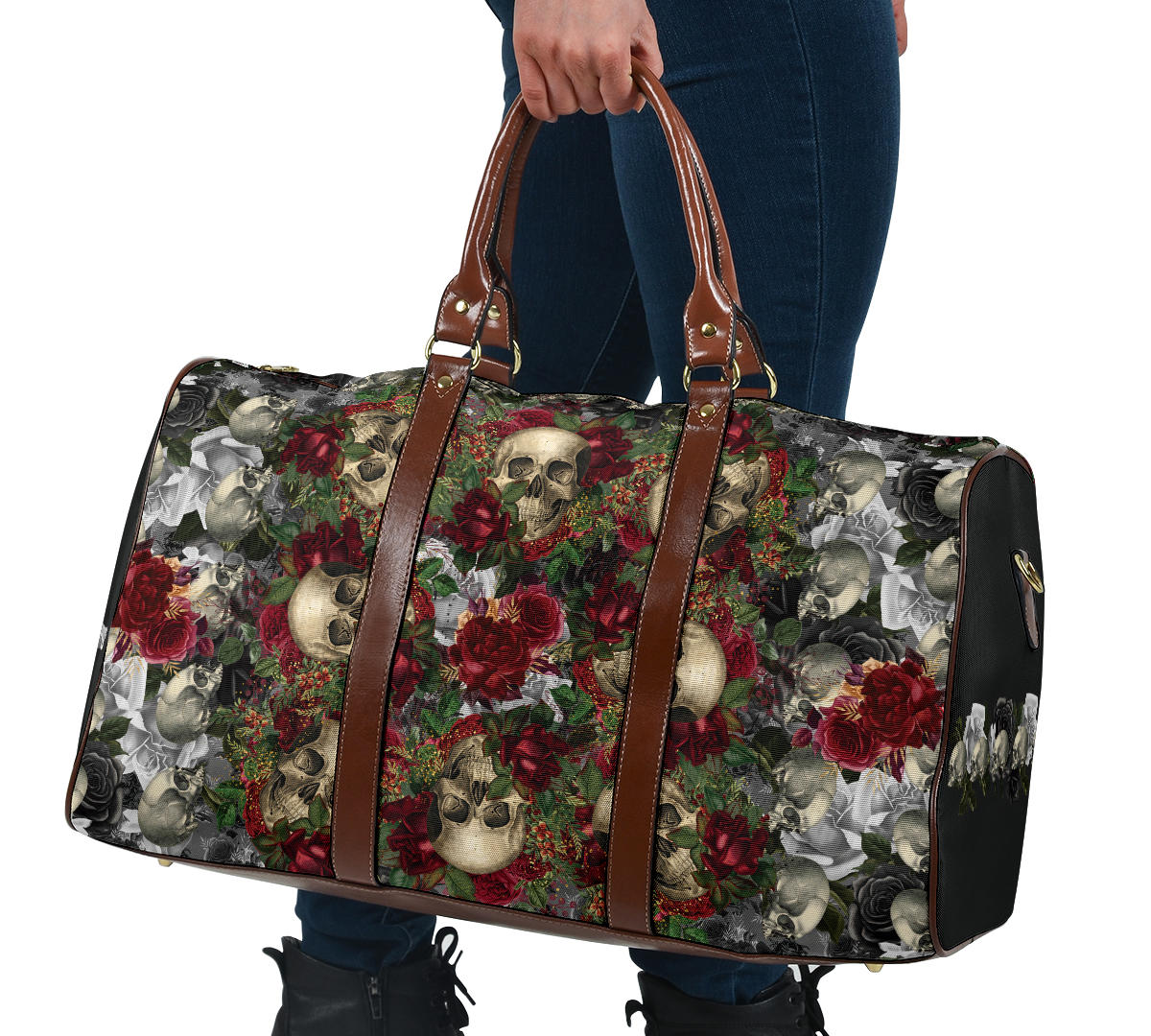 gothic suitcase with skulls