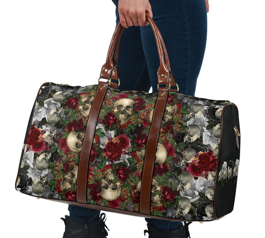 gothic suitcase with skulls