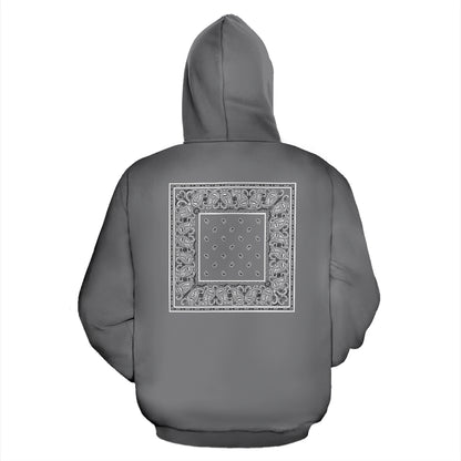 gray bandana hoodie back view