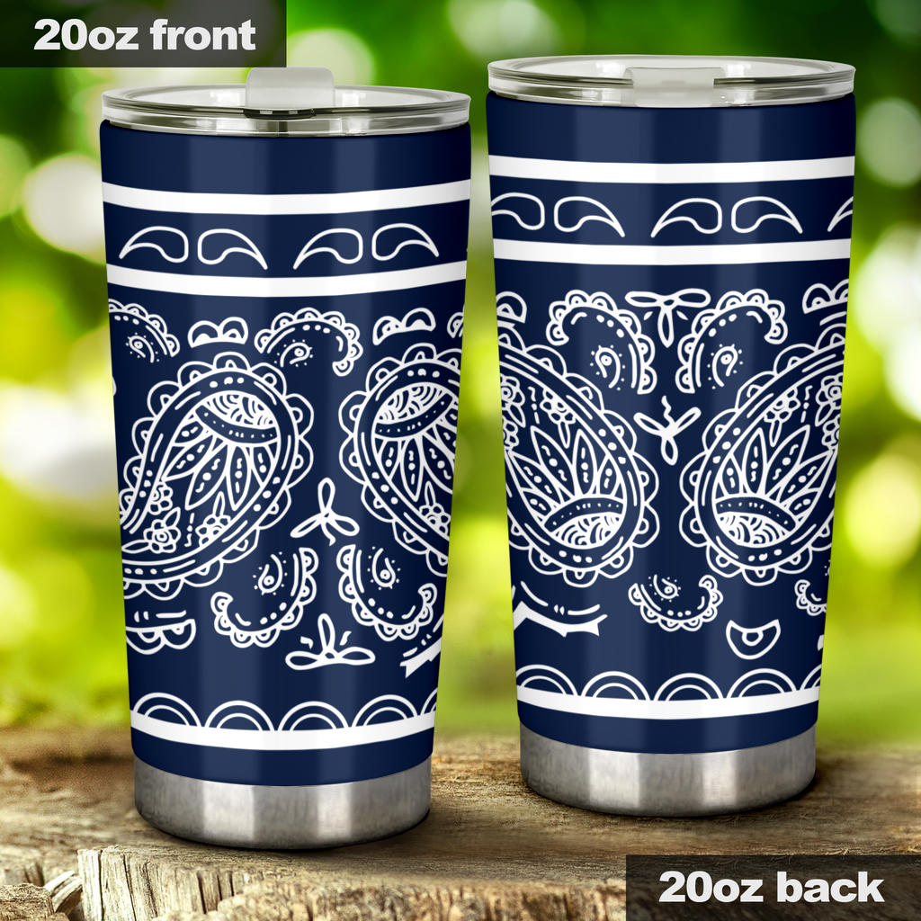 navy bandana insulated tumbler
