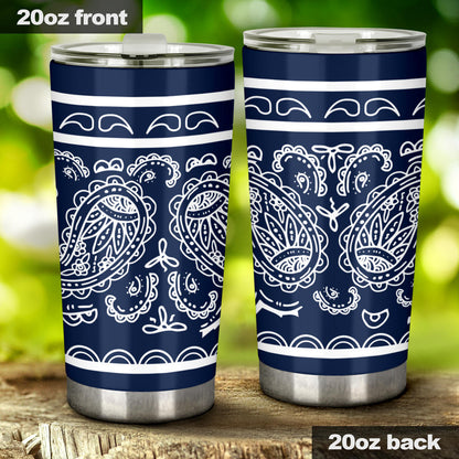 navy bandana insulated tumbler