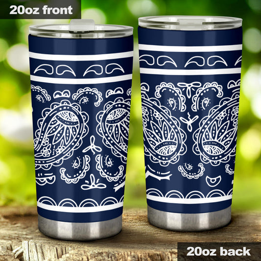 navy bandana insulated tumbler