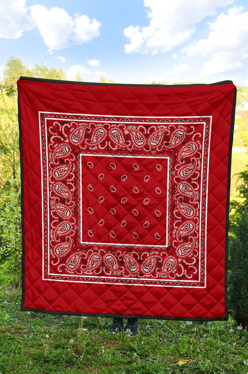 Classic Red Bandana Quilted Bedding | The Bandana Blanket Company