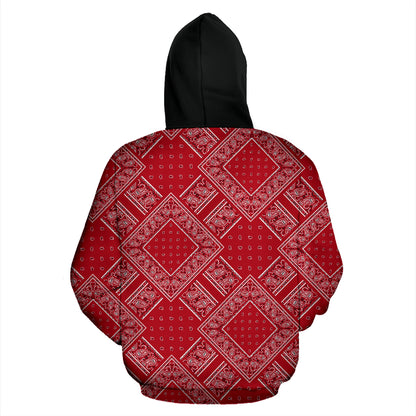 Classic Red Bandanas BT Zip Hoodie