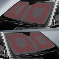 Gray and Red Bandana Car Window Shade