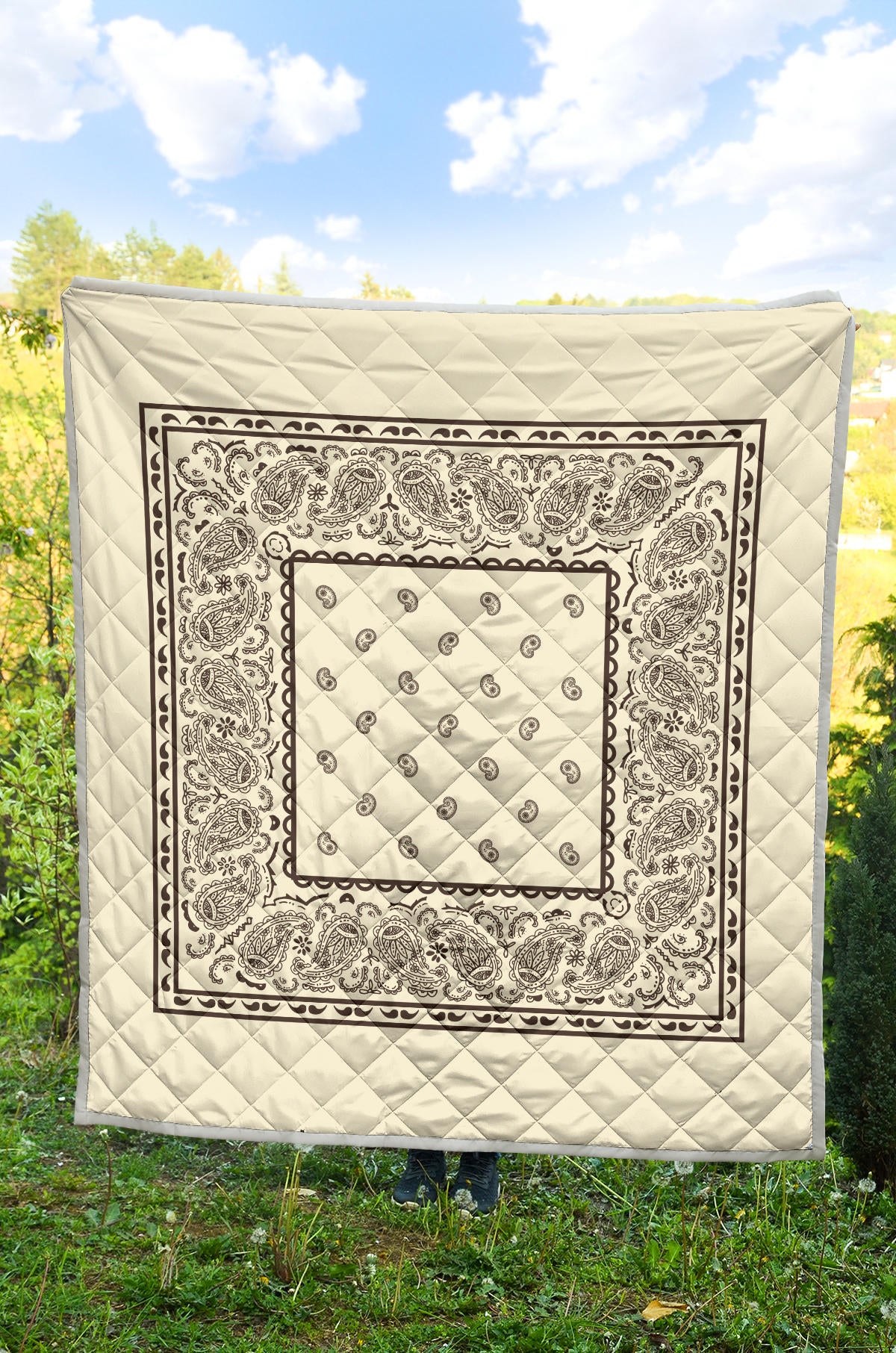 Cream and Brown Bandana Bedding