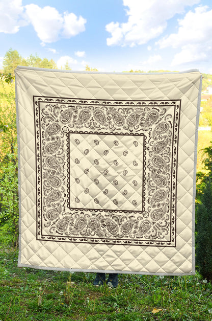Cream and Brown Bandana Bedding