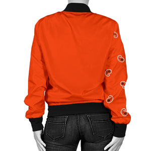 Asymmetrical Perfect Orange Bandana Women's Bomber Jacket