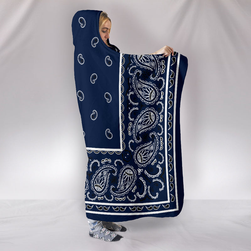 Blue Bandana Hooded Blanket